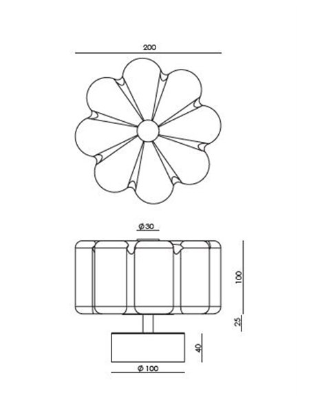 Aplique de pared Flow - Aromas - Diseño floral de cristal opal con luz regulable