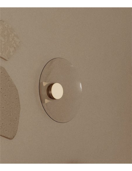 Aplique de pared Betty - Aromas - Gran disco de cristal con luz LED
