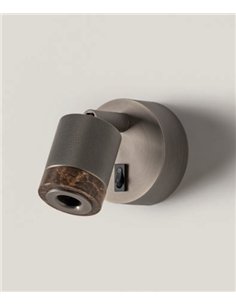 Aplique de pared Tea - Aromas - Foco orientable con detalle de mármol e interruptor 2