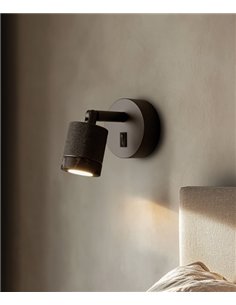 Aplique de pared Tea - Aromas - Foco orientable con detalle de mármol e interruptor