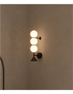 Aplique de pared Soko - Aromas - Diseño decorativo con 3 tulipas de cristal opal