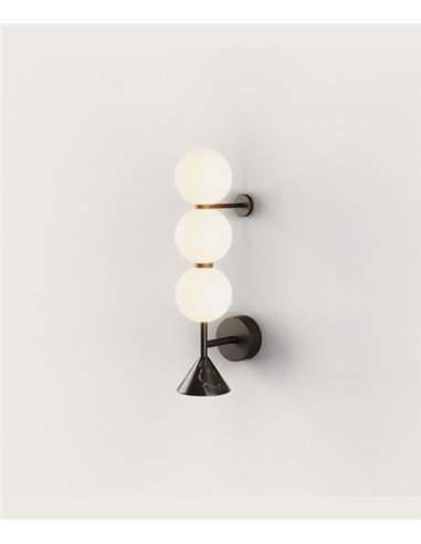 Aplique de pared Soko - Aromas - Diseño decorativo con 3 tulipas de cristal opal