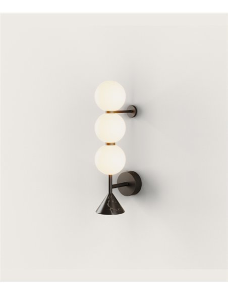 Aplique de pared Soko - Aromas - Diseño decorativo con 3 tulipas de cristal opal