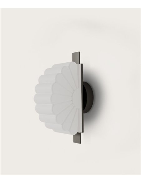 Aplique de pared Gina - Aromas - Pantalla de cristal opal con diseño en forma de abanico