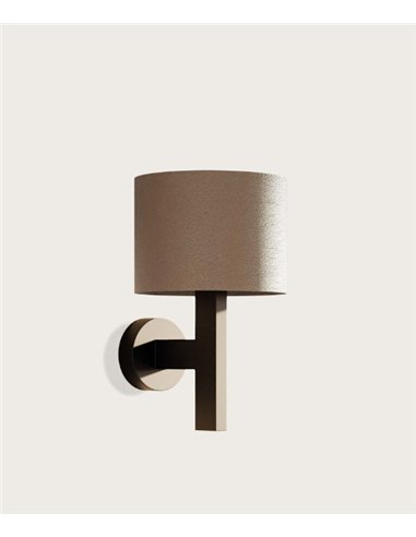 Aplique de pared Rems - Aromas - Pantalla cilíndrica de cuero con luz regulable