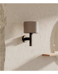 Aplique de pared Rems - Aromas - Pantalla cilíndrica de cuero con luz regulable