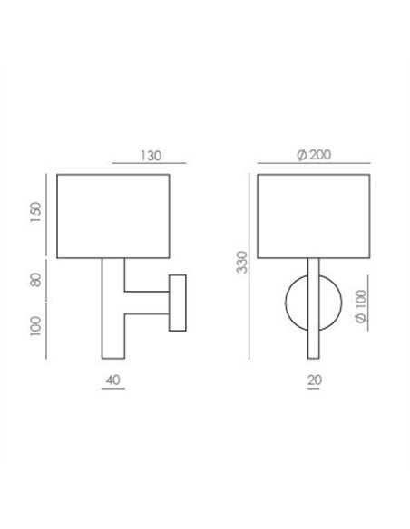 Aplique de pared Rems - Aromas - Pantalla cilíndrica de cuero con luz regulable