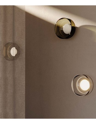 Aplique de pared Ipon - Aromas - Disco de cristal con esfera luminosa central