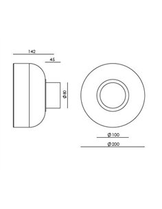 Aplique de pared Ipon - Aromas - Disco de cristal con esfera luminosa central 2