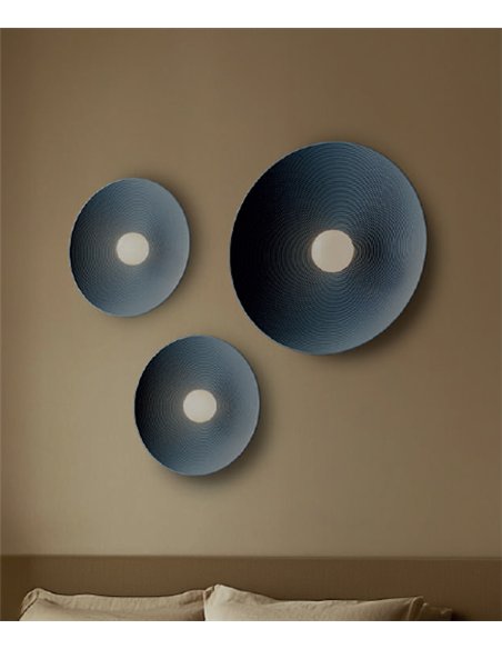 Aplique de pared Dana - Aromas - Disco redondo de resina texturizada disponible en 2 tamaños