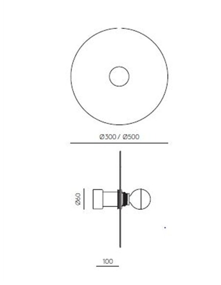Aplique de pared Moon - Aromas - Disco metálico efecto espejo disponible en 2 tamaños