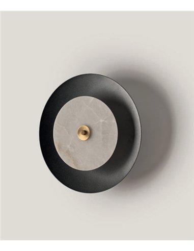 Aplique de pared Coss - Aromas - Lámpara decorativa con disco curvo con centro de alabastro