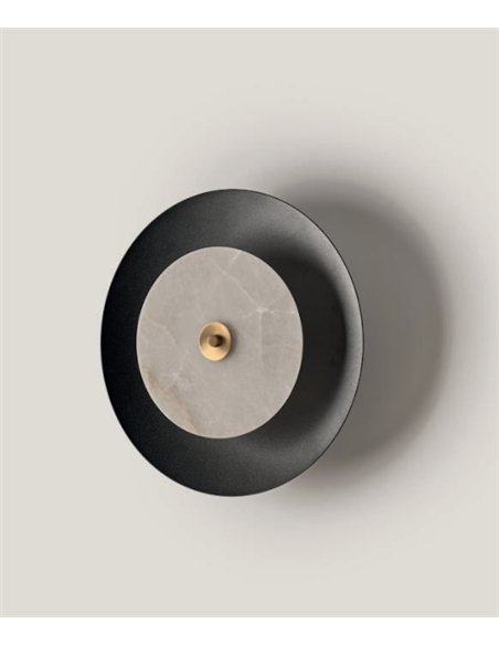 Aplique de pared Coss - Aromas - Lámpara decorativa con disco curvo con centro de alabastro