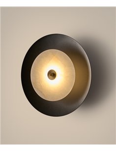 Aplique de pared Coss - Aromas - Lámpara decorativa con disco curvo con centro de alabastro
