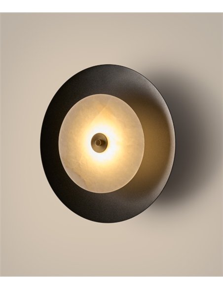 Aplique de pared Coss - Aromas - Lámpara decorativa con disco curvo con centro de alabastro