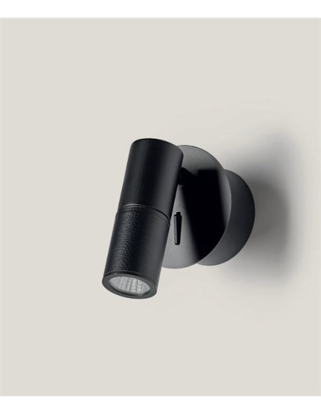 Aplique de pared Tura - Aromas - Foco orientable revestido en cuero con interruptor integrado