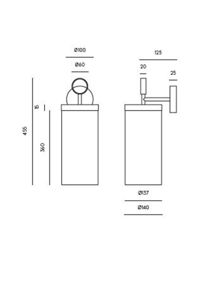 Aplique de pared Nooi - Aromas - Diseño colgante con pantalla cilíndrica de lino