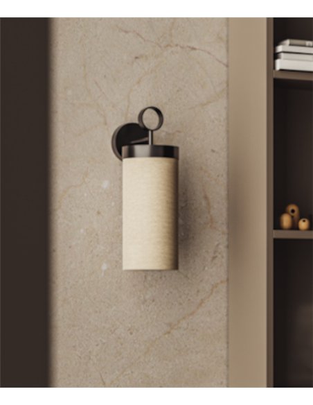 Aplique de pared Nooi - Aromas - Diseño colgante con pantalla cilíndrica de lino