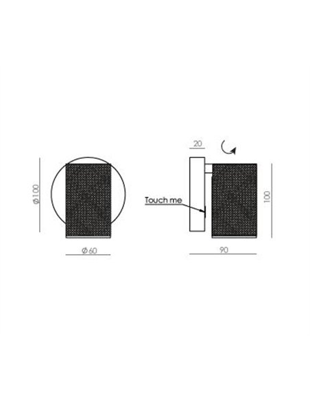 Aplique de pared Latto - Aromas - Foco LED orientable con encendido táctil