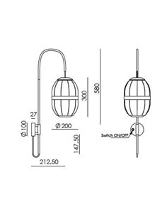 Aplique de pared Pull - Aromas - Brazo curvo con pantalla de lino e interruptor integrado 2