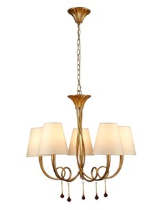 Lámpara colgante clásico Paola 5 - Mantra - Lámpara de estilo clásico y romántico, color dorado