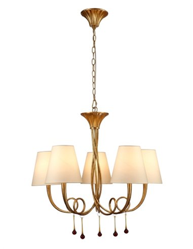 Lámpara colgante clásico Paola 5 - Mantra - Lámpara de estilo clásico y romántico, color dorado