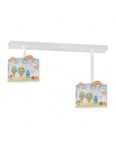Lámpara Bosque - Anperbar - Lámpara de techo colgante infantil blanca con dos luces