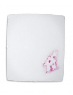 Aplique de pared Casa Rosa - Anperbar - Lámpara de cristal infantil, detalle floral