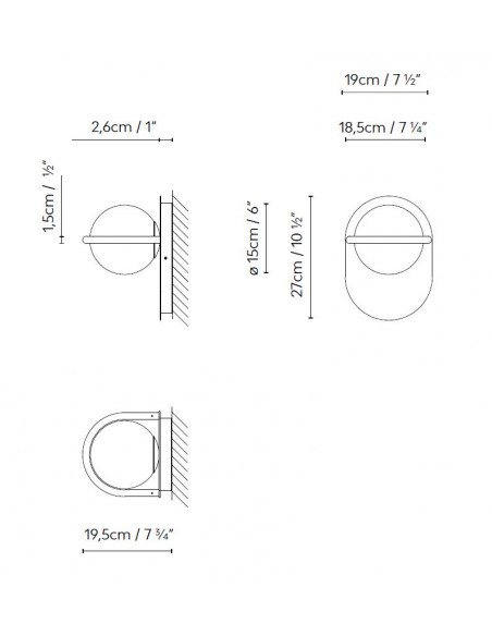 Aplique de pared C Ball 1 luz
