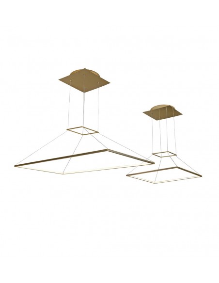 Lámpara colgante LED de metal chapada en oro mate en 2 tamaños 3000K – Geo – MYO