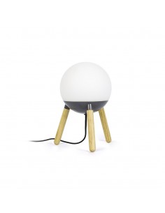Lámpara de mesa moderna en 2 colores con trípode de madera - Mine - Faro 2