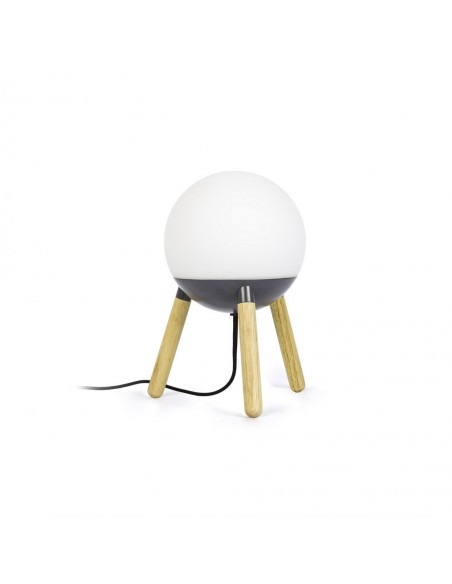 Lámpara de mesa moderna en 2 colores con trípode de madera - Mine - Faro