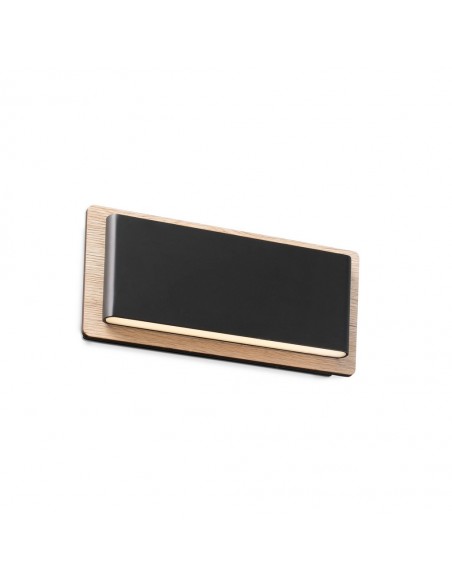 Aplique de pared moderno LED 3000K negro+madera - Mood - Faro