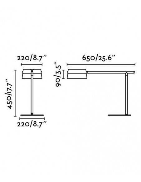 Lámpara de mesa de metal y madera LED orientable 350º y regulable en intensidad 2700K – Loop – Faro