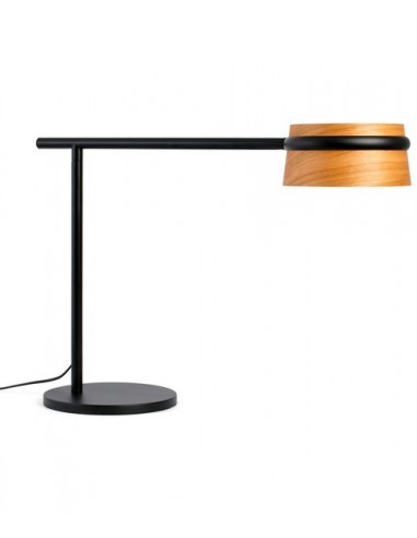 Lámpara de mesa de metal y madera LED orientable 350º y regulable en intensidad 2700K – Loop – Faro
