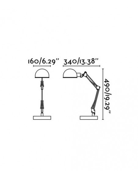 Lámpara de mesa flexible de metal en 3 acabados – Baobab – Faro