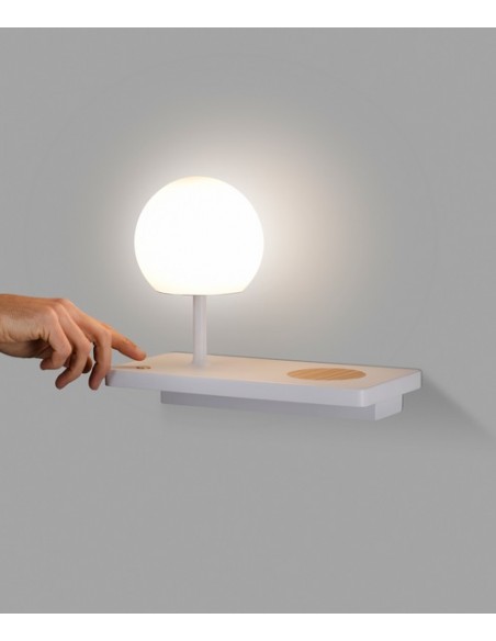 Aplique der. LED SMD con cargador de móvil, USB y regulador de intensidad - Niko - Faro