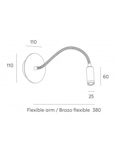 Aplique de Pared Dled - Massmi - De color negro, luz orientable, idóneo para lectura 2