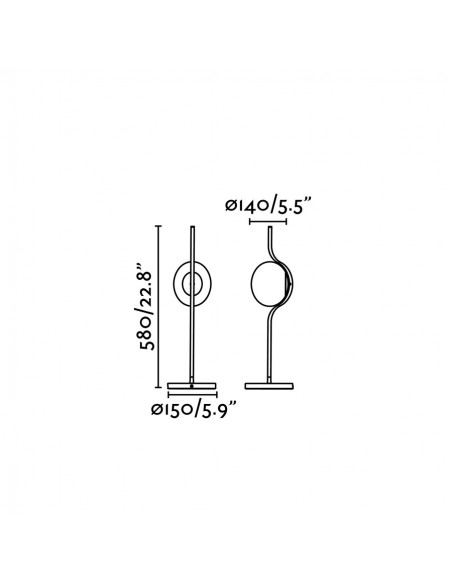 Sobremesa estructura oro con difusor de cristal – Le Vita - Faro