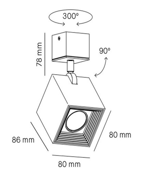 Foco orientable Dau 80 F CC - Milán