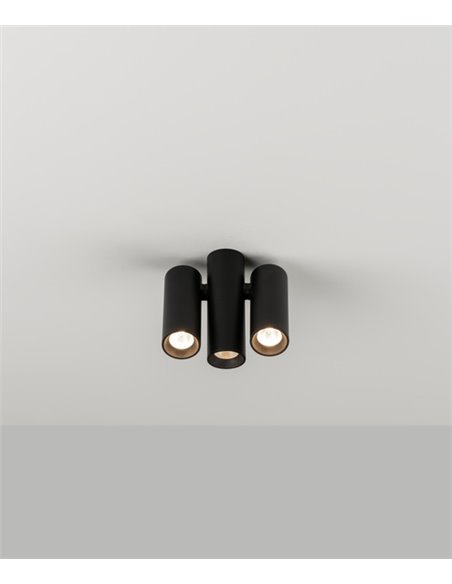 Foco de techo LED Ø 13 cm y 12,3 cm de alto en 2 acabados regulable 2700K – Triple Haul - Milán