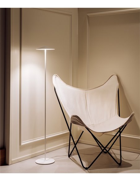 Lámpara de pie LED Ø 20 cm de aluminio en 2 acabados regulable 2700K – Pla – Milan
