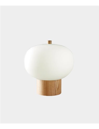 Lámpara de mesa Ilargi – Leds C4 – En madera maciza táctil y regulable