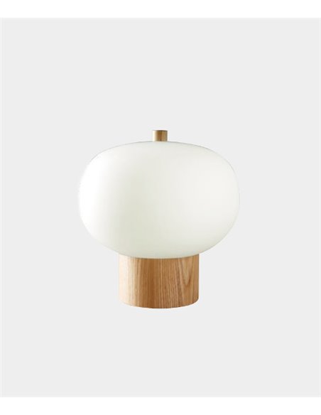 Lámpara de mesa Ilargi – Leds C4 – En madera maciza táctil y regulable