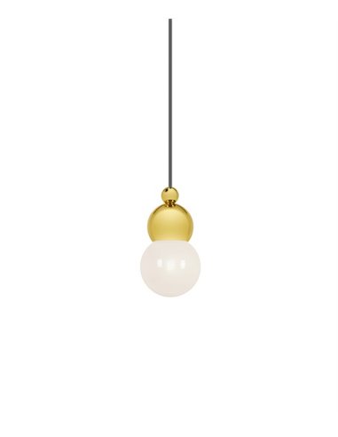 Colgante de techo Spheres – Pedret – En latón pulido o satinado Ø 12 cm+16 cm