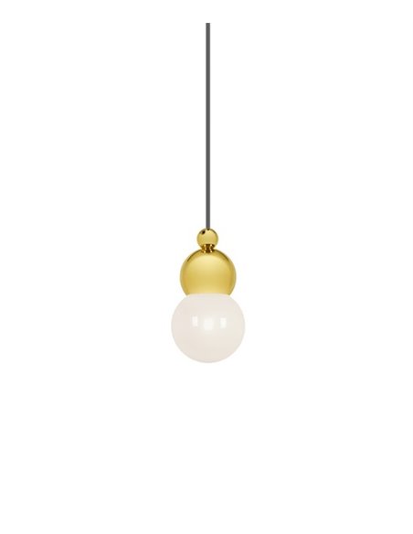 Colgante de techo Spheres – Pedret – En latón pulido o satinado Ø 12 cm+16 cm