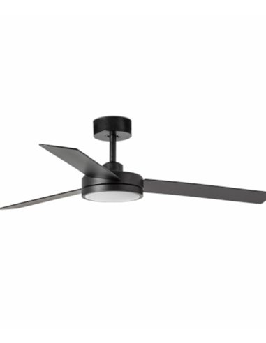 Ventilador de techo de tres palas con luz negro Barth - Faro