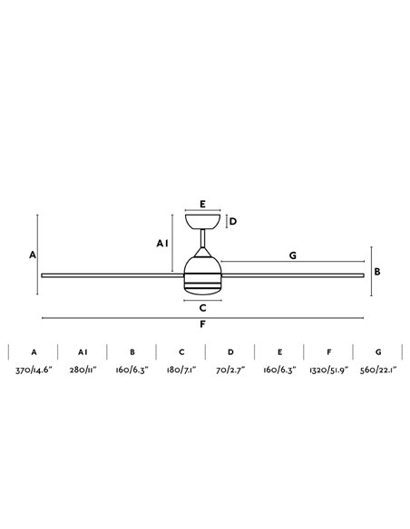 Ventilador de techo con luz blanco Poros - Faro