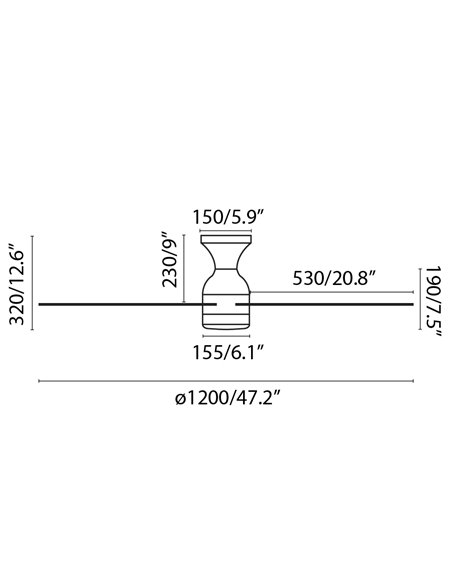 Ventilador de techo con luz y cuatro palas blanco con motor DC Fraser - Faro
