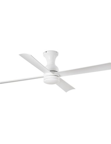 Ventilador de techo con luz y cuatro palas blanco con motor DC Fraser - Faro